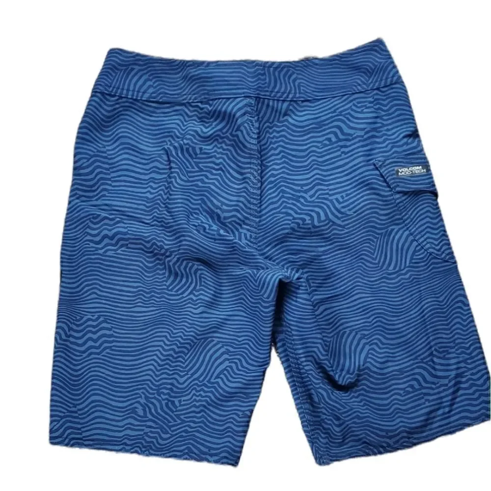 Volcom Blue & Black Swim Trunks - Picture 2 of 3